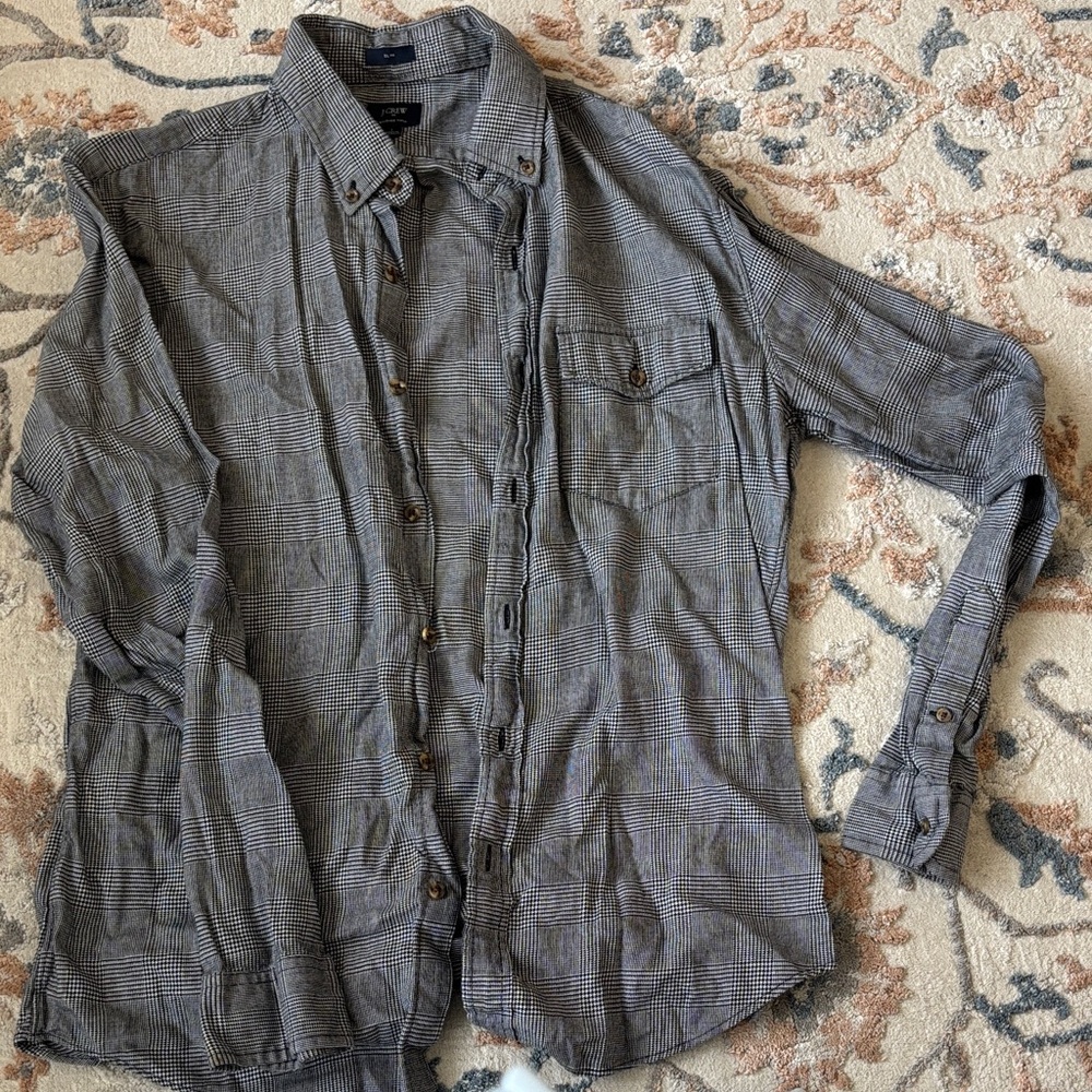 J. Crew Black and White Houndstooth Shirt